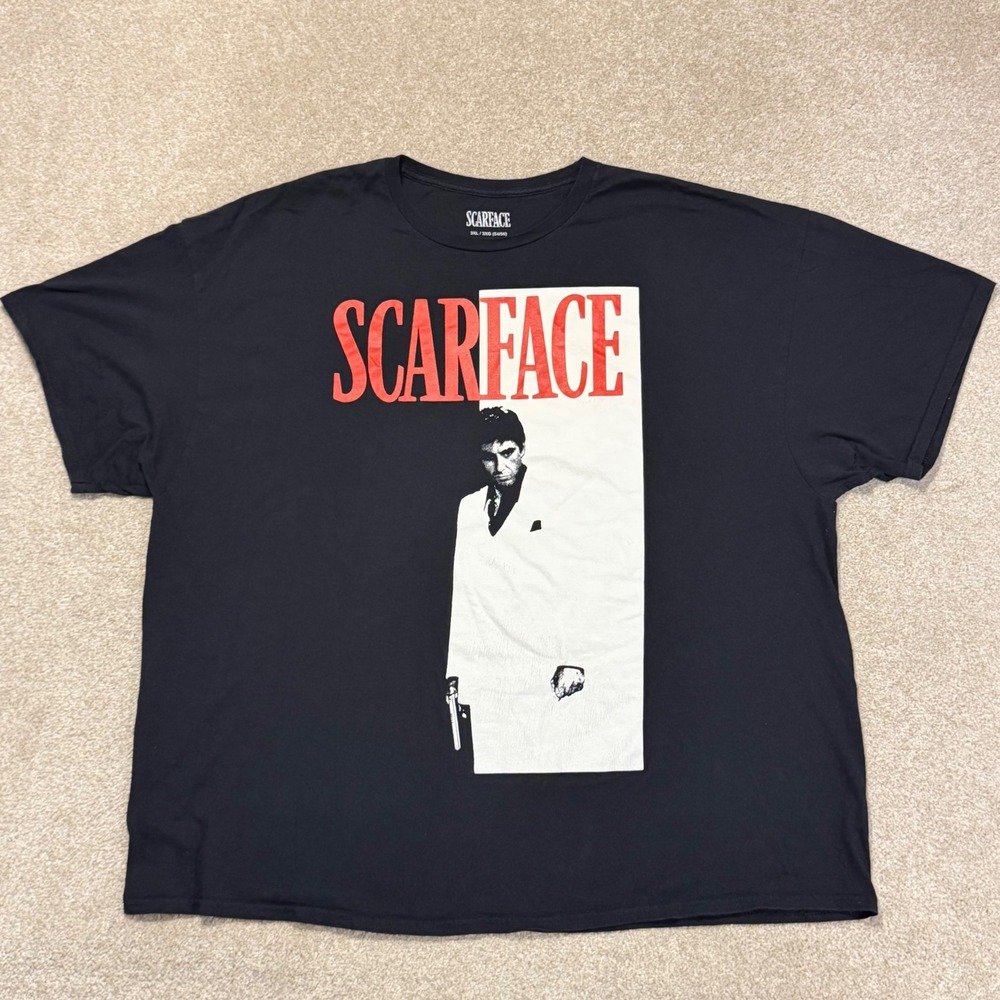 Scarface Graphic T-Shirt Mens 3XL Black Tony Montana Movie Promo Short Sleeve